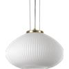Ideal Lux PLISSE' LAMPADARIO A SOSPENSIONE IN VETRO SOFFIATO CON DECORO IN RILIEVO 35CM 1 LUCE ATTACCO E27 FINITURA OTTONE