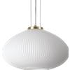 Ideal Lux PLISSE' LAMPADARIO A SOSPENSIONE IN VETRO SOFFIATO CON DECORO IN RILIEVO 45CM 1 LUCE ATTACCO E27 FINITURA OTTONE