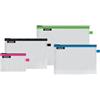 Leitz Wow Set di 4 Busta da Viaggio, Resistente all'Acqua, Trasparente, Adatte per Organizzare Piccoli Oggetti, Formato: S (A6), M (A5), L (A4) e per Cosmetici, Colori Assortiti