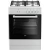 Beko Cucina Fornello Gas Beko FSG62000DW 60 cm Bianco con Forno a Gas Classe A