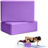 PIQIUQIU Blocchi Yoga 2 Pezzi, Mattoni in Schiuma Eva ad Alta Densità per Training, Esercizi Fitness, Stretching e Meditazione (Viola)