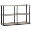 Furinno Turn-N-Tube Scaffali senza Attrezzi, Legno, rovere francese grigio/nero, taglia unica