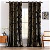 MIULEE Tende in velluto con motivo a foglie dorate, 2 tende in velluto nero con occhielli, ognuna da 140 x 260 cm, tende oscuranti per soggiorno classico camera da letto