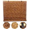 Suwooy Tenda Avvolgibile in Canna da Esterno,Tende da Sole,Tende A Rullo in bambù Naturale,Impermeabile,Tapparella A Carrucola,Tenda A Pacchetto Personalizzabile per Interni,50x120cm/20x47in