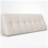 EVERGREENWEB MATERASSI & BEDS EVERGREENWEB - Cuscino da Lettura ergonomico, Cuscino Schienale a Cuneo per Letto e Divano | Cuscino Per gambe | Testata letto | Misura 180x26 cm | Colore Crema | 100% Made in Italy | CHILL PILLOW