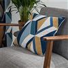 Sleepdown Cuscino imbottito con stampa a rombi grandi, 45 x 45 cm, blu navy, 5056242848967
