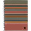 Miquelrius Taccuino 100% Riciclato, 4 Strisce Colorate, A4, 120 Fogli a Griglia 5X5 Mm, Carta da 80 G, 4 Fori, Copertina in Cartone Riciclato, Design a Righe Ecologiche