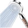 Magichome Soffione Doccia Anticalcare, Doccia Soffione 5 Getti Spray Alta Pressione Doccino per Doccia Soffione Doccia con Filtrazione a 3 Strati e Pietre Aggiuntive, Bianco