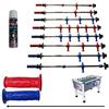Roberto Sport Calcio Balilla Roberto Sport mod. Competition. Serie 8 aste telescopiche, 2072, diametro mm.18, in acciaio temperato e carbonio, lunghezza mm.840 con ometti pressofusi, molle, boccole, astine e nuove manopole Competition. Lubrificante in oma