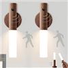 VOMI 2 Pezzi Lampada Scale LED Luce Notturna Sensore di Movimento Ricaricabile USB Armadio Luci Armadio Batteria Magnetica Legno Applique da Parete Interno Interruttore Portatile Campeggio Bambini Neonato
