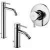 Paffoni set miscelatori lavabo alto, bidet scarico automatico e incasso doccia 1 via cromato mod. Light