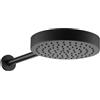 Parama Soffione doccia tondo 25 cm in acciaio inox con braccio nero opaco