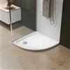 Parama Piatto doccia semicircolare 90x90 cm bianco lucido bordato in acrilico rinforzato | Asteios
