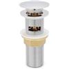 Parama Piletta di scarico click-clack universale per lavabo con troppo pieno in ottone cromato corpo 120 mm | Noana