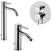 Paffoni set miscelatori lavabo alto, bidet scarico automatico e incasso doccia deviatore 2 vie cromato mod. Light