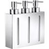 Smedbo Outline Triple Dispenser di Sapone e lozione, Argento