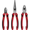 Milwaukee SET 3 PINZE DA ELETTRICISTA CON PINZA UNIVERSALE 180MM - PINZA DIAGONALE 160 MM - PINZA A BECCHI MEZZOTONDI 205 MM - MILWAUKEE