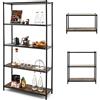 COSTWAY Libreria a 5 livelli con montaggio flessibile, scaffalatura industriale 80 x 29 x 154 cm, scaffale per camera da letto, soggiorno e cucina