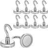 POPPSTAR 10 ganci magnetici forti al neodimio (forza di tenuta 36 kg, diametro 32mm) magneti con gancio
