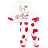 Chicco Completino Maglietta e Pantaloni in Ciniglia (993) Unisex - Bimbi 0-24, Bianco e Rosso, 50