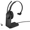 Jabra Evolve2 55 Link380a UC Mono - Headset mono wireless con USB-A incl. stazione di ricarica