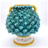CERAMICHE CALTAGIRONE Vaso Pigna Palla in ceramica siciliana di Caltagirone Verde H. 24 cn
