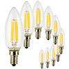 SUNSEED 10x Lampadina E14 Filamento LED 6W Candela C35 806 Lm Luce Calda 2700K, 60W Equivalente