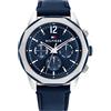Tommy Hilfiger Orologio Analogico Multifunzione al Quarzo da Uomo con Cinturino in Pelle Blu Navy - 1792063