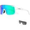 KAPVOE Polarizzati Occhiali da Ciclismo Uomo Donna Occhiali MTB Occhiali Bici da Corsa Occhiali da Sole Sportivi Occhiali da Sole Ciclismo Occhiali da Sole Bici Occhiali Mountain Bike Running Verde