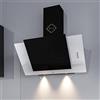 GURARI Cappa aspirante da parete GCH S 482 90 IS, in acciaio inox, vetro nero, 1000 m³/h, 3 livelli, cappa 90 cm, cappa aspirante, cappa di scarico, cappa di ricircolo