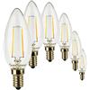 SUNSEED Lampadina 6x E14 Filamento LED 3W Candela C35 350 Lm Luce Calda 2700K, 32W Equivalente