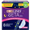 Lines Seta Ultra Assorbenti notte ipoallergenici più lunghi 8 pezzi