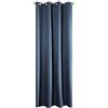 Eurofirany Jessie, tenda con occhielli in tinta unita, in fibra decorativa per soggiorno, camera da letto, 1 pezzo, blu scuro, grafite, 140 x 250 cm