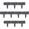 Relaxdays Recinzione da Giardino, Set da 10 Pareti, Bordure per Aiuole Aspetto Pietra, Plastica, HxL 10x25 cm, Antracite
