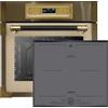 Kaiser Set di fornelli EH 6726 ElfAD + KCT 6730 FIG, forno da incasso retrò, 80 l,elettrico, 11 funzioni + piano cottura, induzione 60 cm, vetro grigio, 4 zone di cottura, Free Zone
