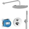 Ideal Standard - Ceratherm T100, Kit doccia con miscelatore termostatico, Set da 7 pezzi per doccia, Cromato