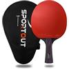 Sportout Racchette Ping Pong - 7 Strati, ITTF Approva la Gomma Racchetta da ping pong, Spugna 2mm Racchetta da Ping Pong Professionale per Allenamento e Competizione Insieme a Custodia (Style-1)