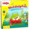 HABA 305272 Jump Around Frogs A Colourful Dice And Hopping Game! Whose Water Lily Will Bloom ﬁrst? for 2-4 Players, Aged 3-7 - English Version (Made in Germany)