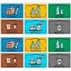 GamesMonkey® - Adesivi Raccolta Differenziata Piccoli Ricliclo Rifiuti Spazzatura v2 - Impermeabili Lavabili Divertenti Bambini - Italiano Inglese - Conformi alla UNI 11686 (15,0 x 10,0 cm, 12 Pezzi)