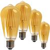 SUNSEED 4x Lampadina E27 Filamento LED 6W ST64 600lm Extra Calda 2200K Dimmer., 48W Equivalente
