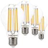 SUNSEED 4x Lampadina E27 Filamento LED 13W Goccia A66 1800 Lm Luce Calda 2700K, 115W Equivalente