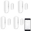 Zecamin Sensore porta WiFi, sensore di contatto intelligente finestra, sensore di contatto wireless, allarme per porta finestra, compatibile con Alexa e Google Assistant, nessun hub necessario,4 Pack