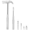AIYIBEN 6 in 1 Hammer & Screwdriver Tool Multitool Set Claw Hammer con impugnatura antiscivolo Slotted/Flat Head Phillips Screwdriver Nail Puller Miglior regalo per amici di famiglia colleghi (argento)