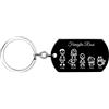Stileitaliano portachiavi personalizzato piastrina family argento con incisione porta chiavi militare personalizzabile per famiglie in alluminio idea regalo. (02 - Family Nero)