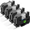 Upwinning AZe-251 Compatibile con Brother Nastro per Etichettatrice TZe-251 TZe251 24mm Nero su Bianco Laminato, Compatibile per Brother P-Touch 1830 2030 D600 E550W 750W, confezione da 4