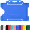 CKB LTD Porta badge in plastica rigida, per formati orizzontale, con lato aperto, Identità ID dimensioni inserto CR80, da 86 mm a 54 mm Pacco da 100 pezzi unità Blu