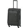 paklite valigia da viaggio 4 ruote, trolley morbido medio, DERBY, valigia media morbida con piega ad espansione, chiusura TSA, 66 cm, 69-79 litri