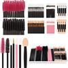 SHAIDOJIO 201 Pezzi Kit di Applicatori Trucco Monouso con Scatola Trasparente | 50 Pennello per Ciglia Monouso, 50 Applicatori per Rossetti Monouso, 50 Pennello per Eyeliner, 50 Applicatore Ombretto