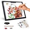 elice Tavolino luminoso A4, senza fili, funzionamento a batteria, lightpad, 6 livelli di luminosità, lavagna luminosa ricaricabile per diamond painting, schizzi, pittura, animazione, diserbo in vinile