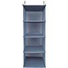 BrilliantJo Organizer Armadio, avanzato Portattuto da Appendere con 4 Scomparti con 2 Ganci Organizzatore Armadio da, Armadio in stoffa pensile lavabile 30 x 30 x 84 cm, blu grigio